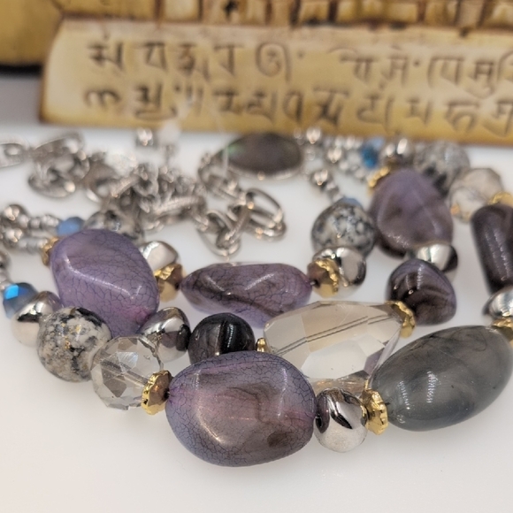 Chico's Lavender Purple and Silver Statement Necklace - Picture 7 of 7